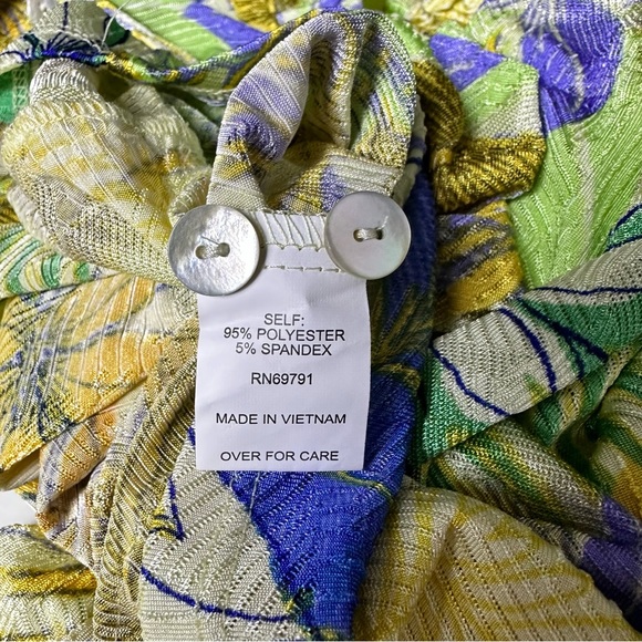 Figueroa & Flower Women's Multicolor Floral Midi Shirred Waist Dress NWT Size L - Picture 14 of 15